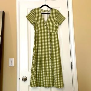 NWT Madewell Green Gingham Dress